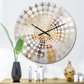 Designart "Beige And Golden Cubic Perspective II" Abstract Collages ...