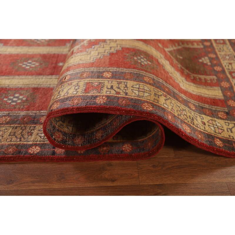 Vegetable Dye Ardebil Persian Runner Rug Hand-knotted Wool Carpet - 3'3"x 12'8"