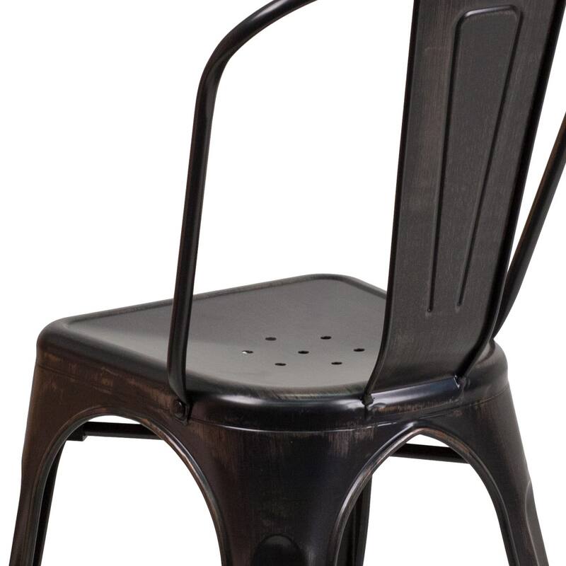 Metal Indoor/ Outdoor Stackable Bistro Chair (Set of 4)