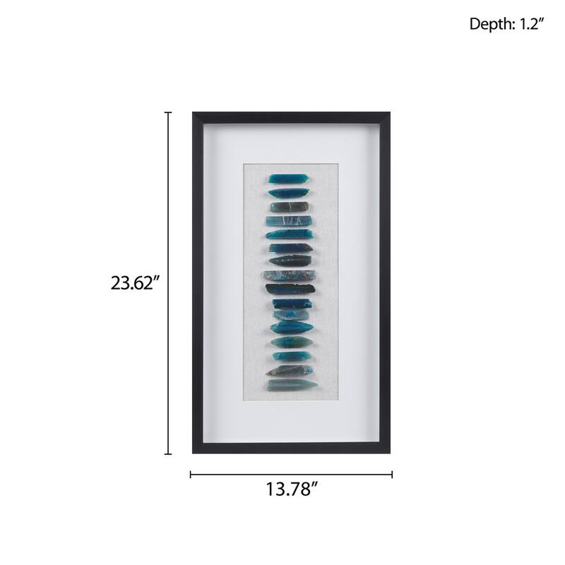 Framed Blue Agate Shadowbox Wall Decor Panel - Black