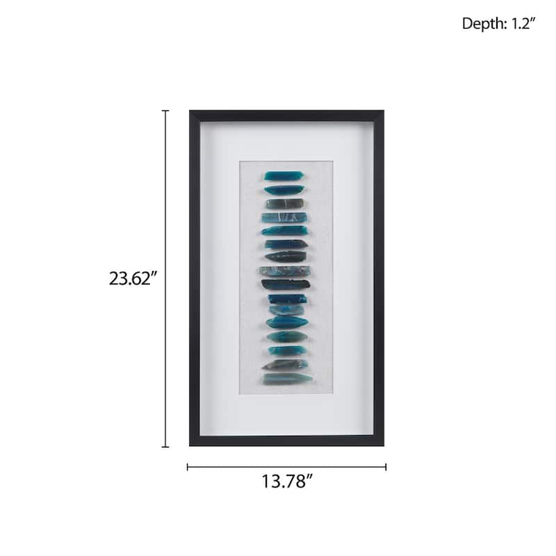INK+IVY Cerulean Stones Framed Blue Agate Shadowbox Wall Decor Panel
