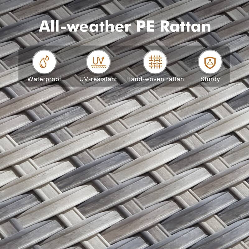 OVIOS 6-Piece Outdoor Wicker Lounge Set