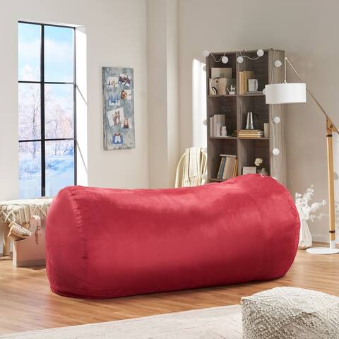 Logan Suede Bean Bag Chair Cover, Red