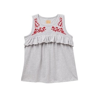 Shop Harper Canyon Gray Girls Size 6 Floral Embroidered Ruffle