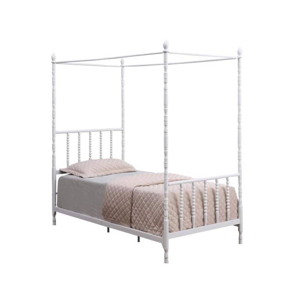 Jenny Lind Style Twin Canopy Bed in White