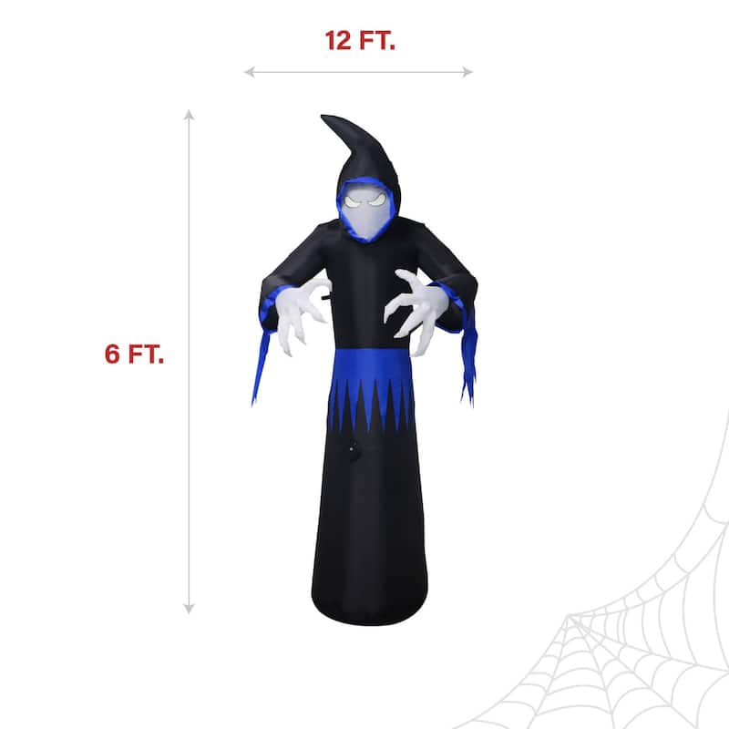 Haunted Hill Farm 8-Ft. Tall Pre-lit Musical Inflatable Grim Reaper