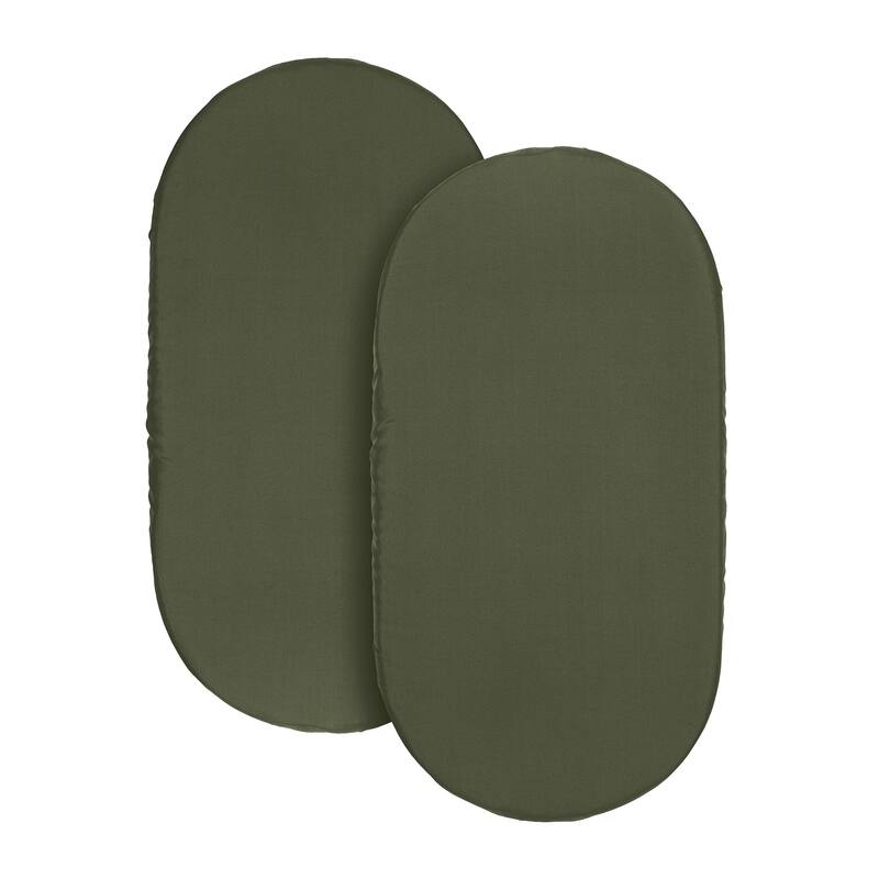 Sweet Jojo Designs Solid Dark Green Boy Girl Unisex/Gender Neutral 2 Pack Baby Bassinet Fitted Sheets Solid Color Hunter Forest