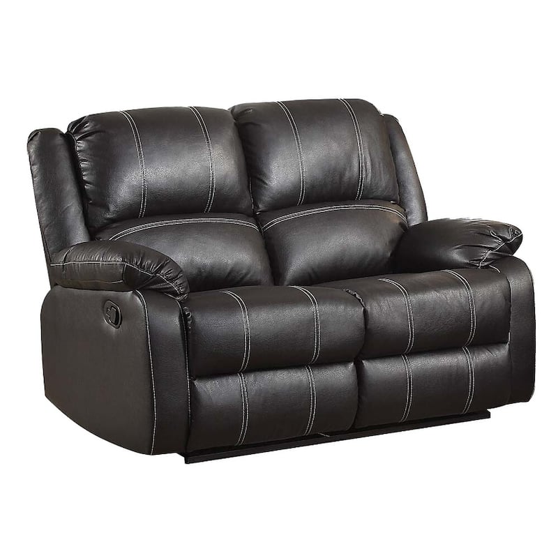 Brown Synthetic Leather Recliner Loveseat