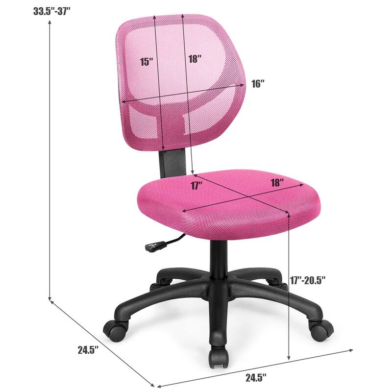 Costway Mesh Office Chair Low-Back Armless Computer Desk Chair