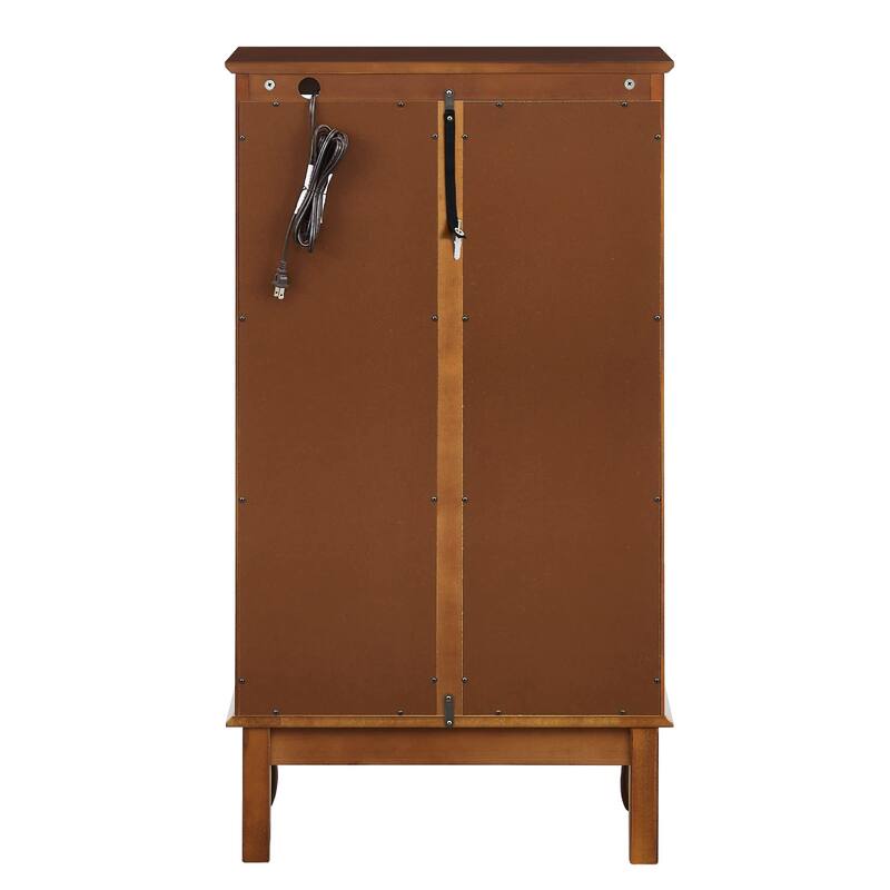 Curio Cabinet Lighted Curio Diapaly Cabinet with Adjustable Shelves and Mirrored Back Panel, Tempered Glass Doors