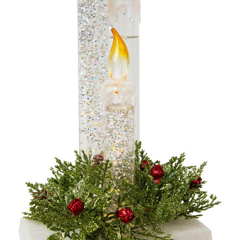 9" Battery Operated LED Lighted Candle Christmas Stocking Holder