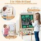 preview thumbnail 4 of 4, 3-in-1 Toddler Art Easel Wooden Adjustable Double-Sided Magnetic
