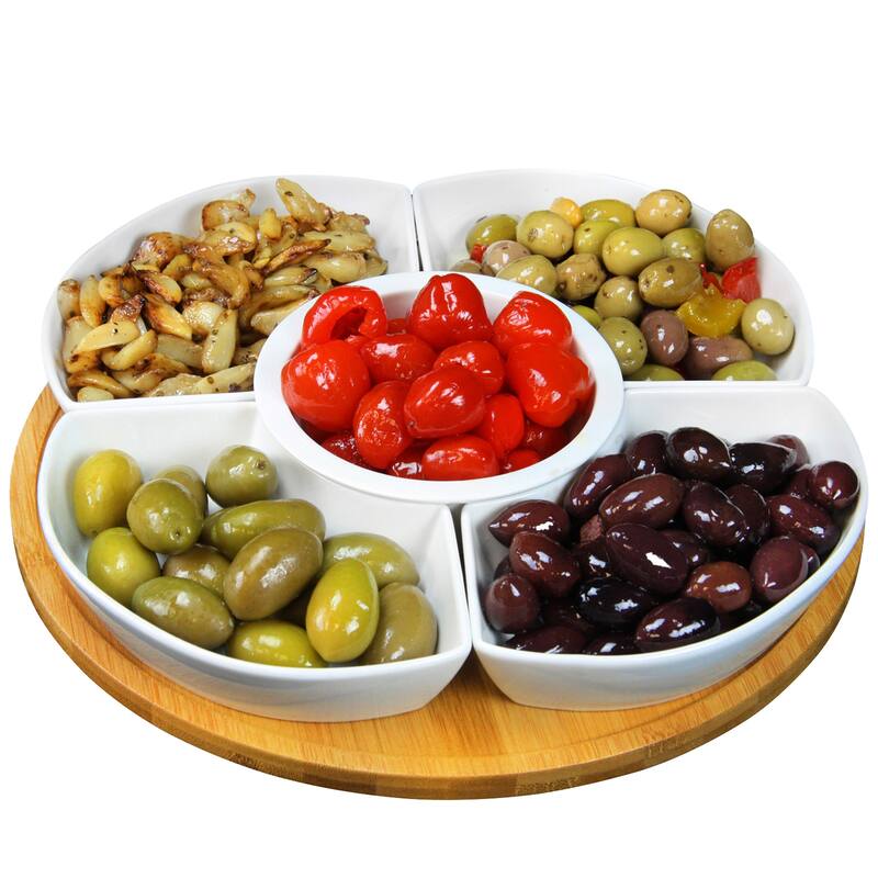 6 Piece Appetizer Serveware for Snacks and Condiments - 12.25 x 12.25