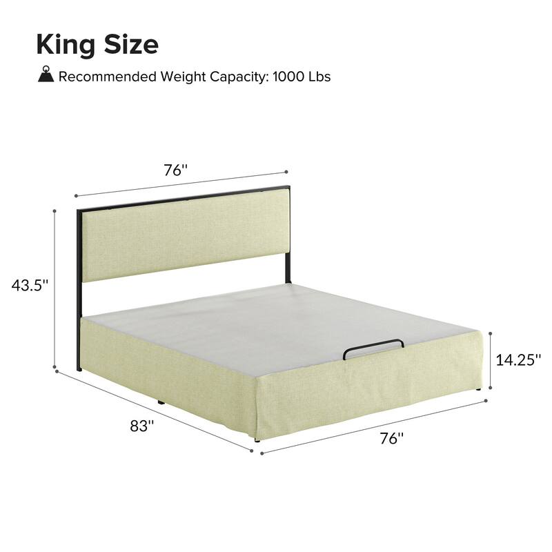 Oliver Modern Washable Slipcover Bed Upholstered Metal by HULALA HOME