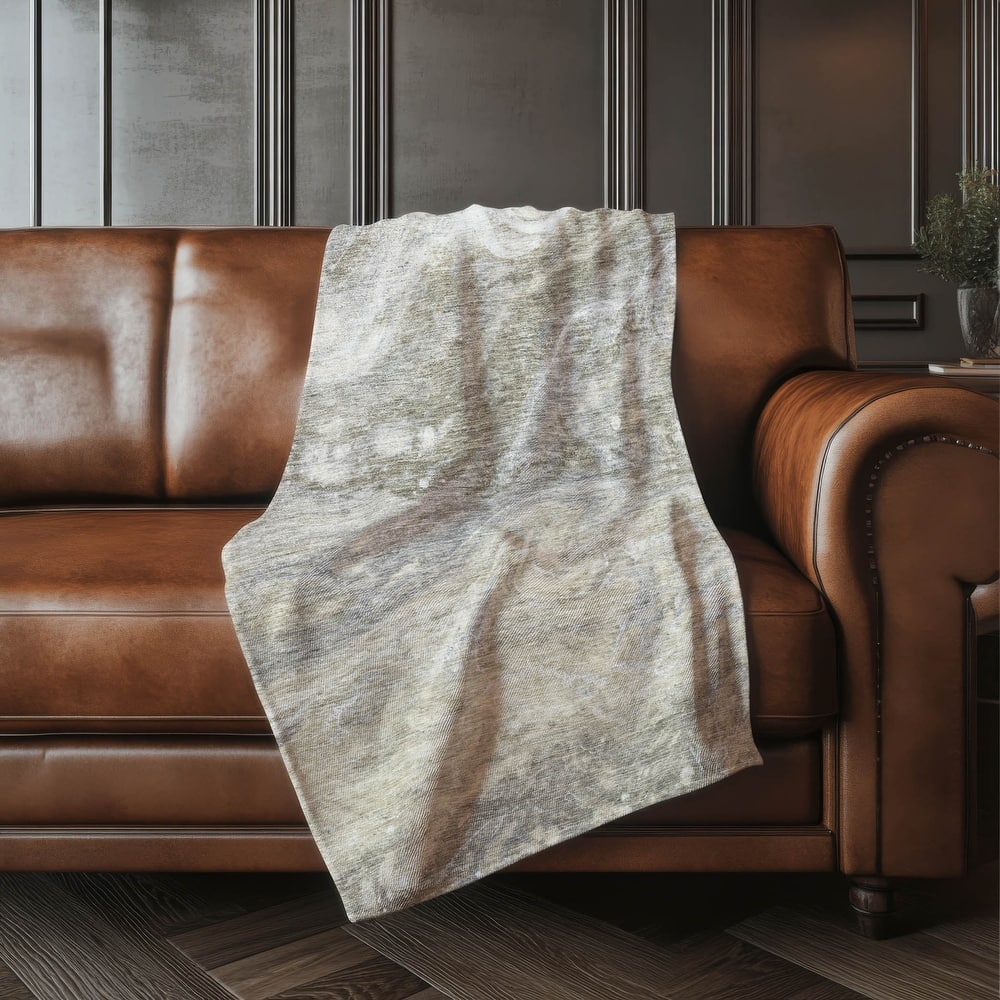 Premium Machine Washable Abstract Contemporary Sherpa Throw Blanket