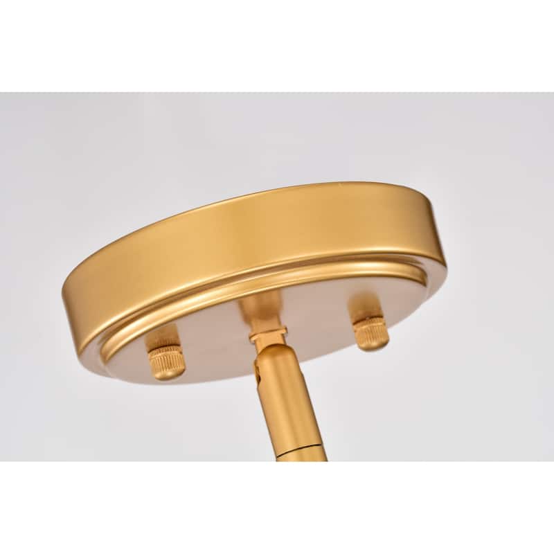 Lorelei Matte Black+Gold 1-Light Metal Drum Shade Pendant Light
