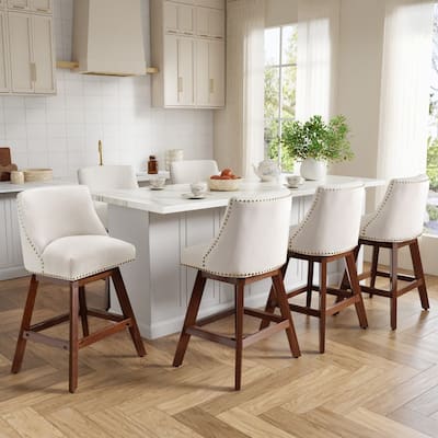 Counter Height Swivel Barstools Set of 6