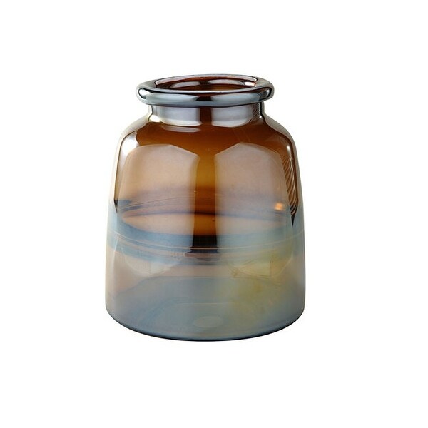 9.5" Brown Glass Flower Vase Tabletop Decor - N/A