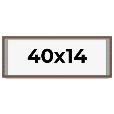 40x14 Shadow Box Frame Brown | 1.125 inches Deep Real Wood Rustic