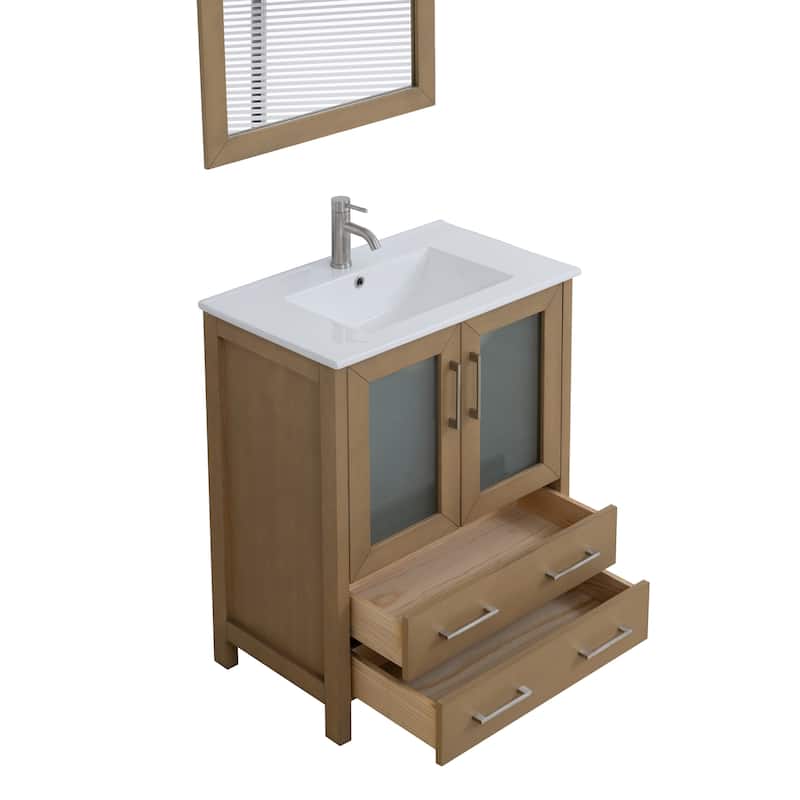 Vanity Art 30-in. Single-sink Bathroom Vanity w/ Wall Mirror - 29.1 W x 18.1 D x 35.8 H