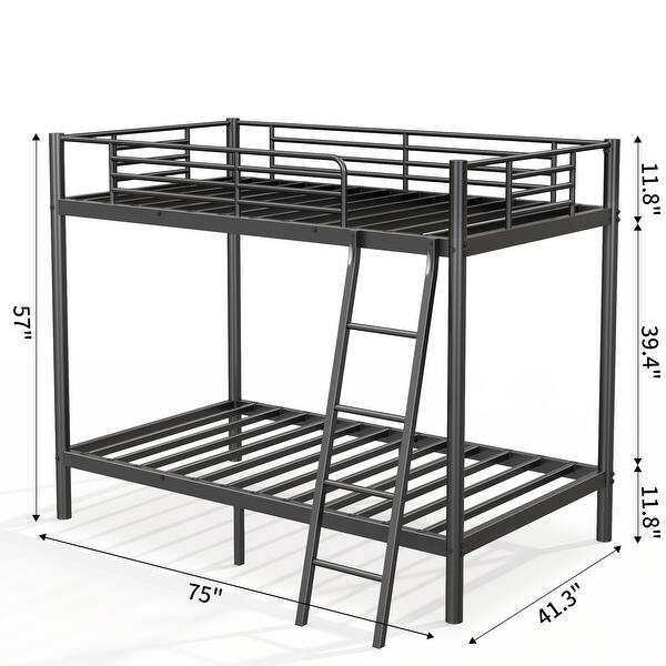 Metal Bunk Bed,Twin Over Twin Size Kids Bed