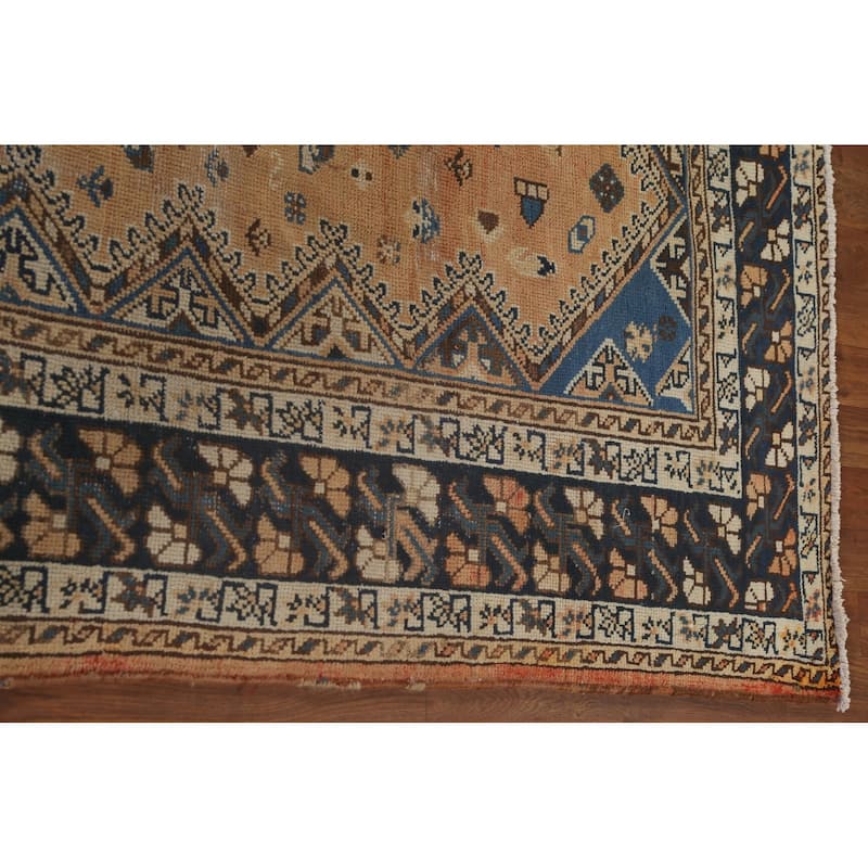 Tribal Bakhtiari Persian Vintage Area Rug Handmade Wool Carpet - 6'7"x 9'10"