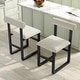 preview thumbnail 8 of 35, Corvus Caen Teddy Fabric Bar Stools with Wood Legs (Set of 2)