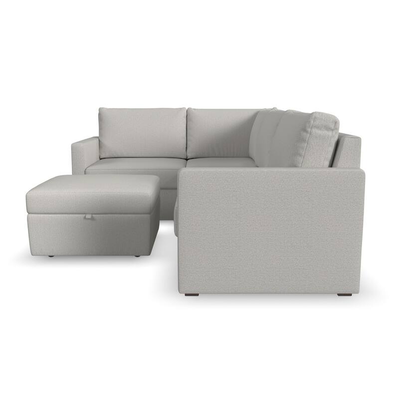 Flexsteel 4-Seat Modular Sectional with Storage Ottoman - 103" x 35" x 72"