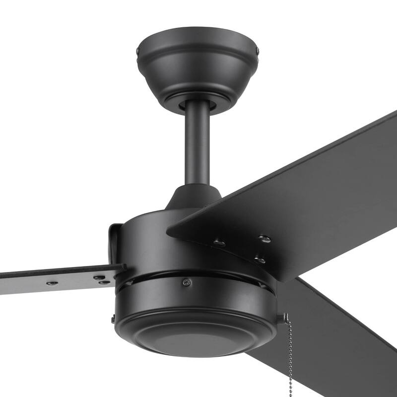 52" Prominence Home Tenant Contemporary Indoor Outdoor Ceiling Fan, No Light, Pull Chain, Dual Mounting, Dual Finish Blades