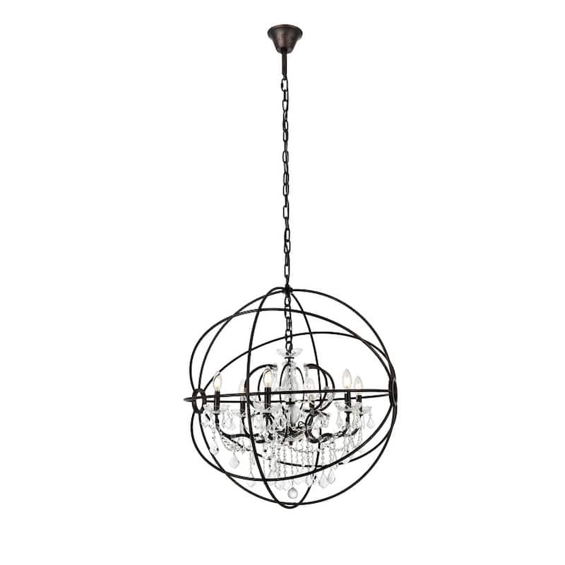 Royce Edge 6-Light Dark Bronze Chandelier