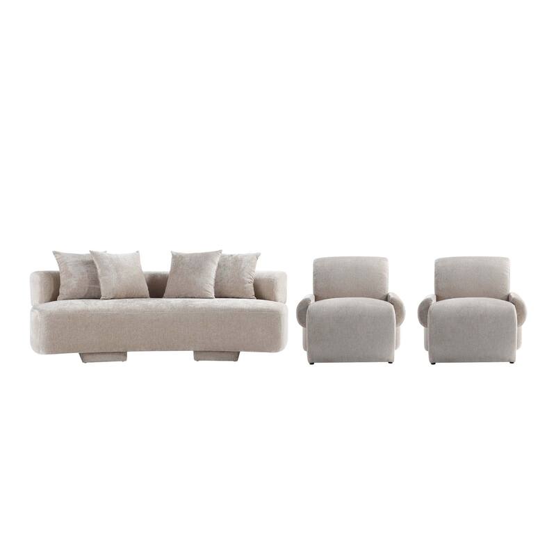Manhattan Comfort 3 Piece Modern Verandah Chenille 90.6 Inch Sofa Set