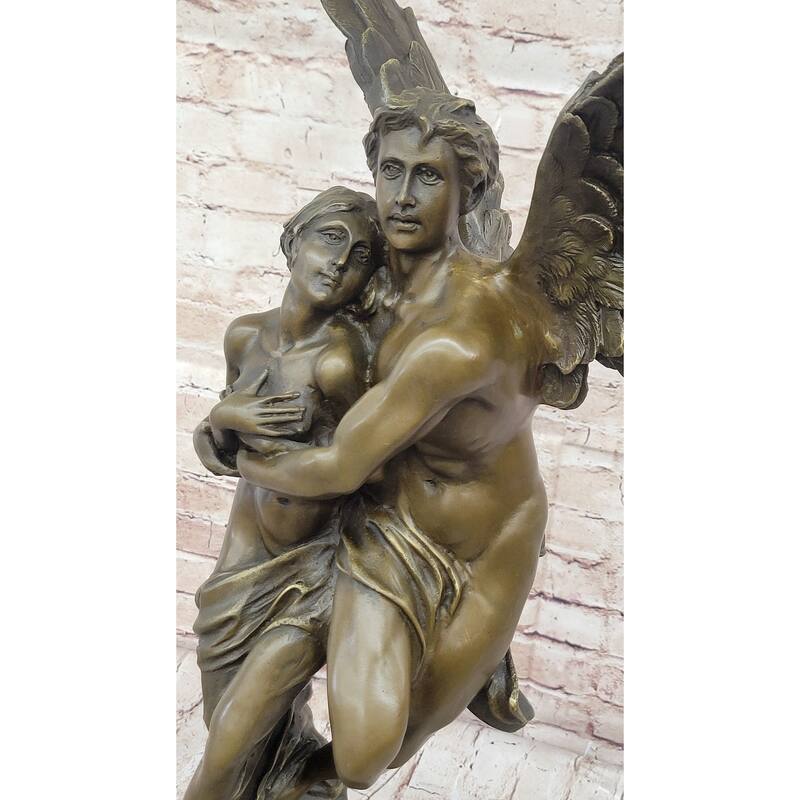 Psyche Cupid Eros Aphrodite Venus Winged Angel Lovers Romance Bronze Sculpture Statue French