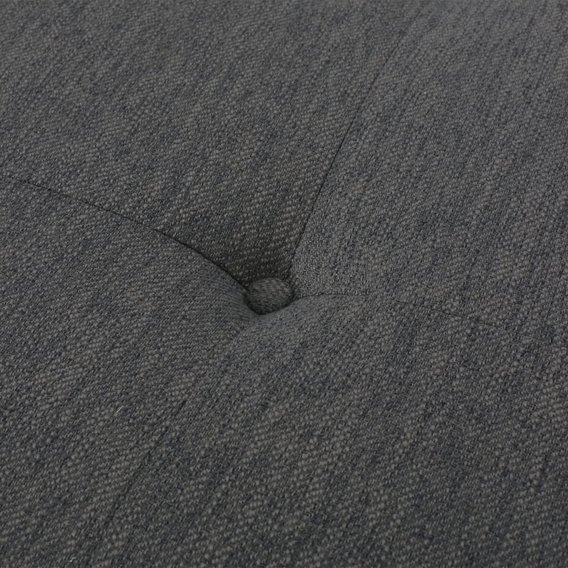 Charcoal Modern 64" Upholstered Button Tufted Chaise Lounges Chair with Rubber Wood Frame and Bolster Pillow