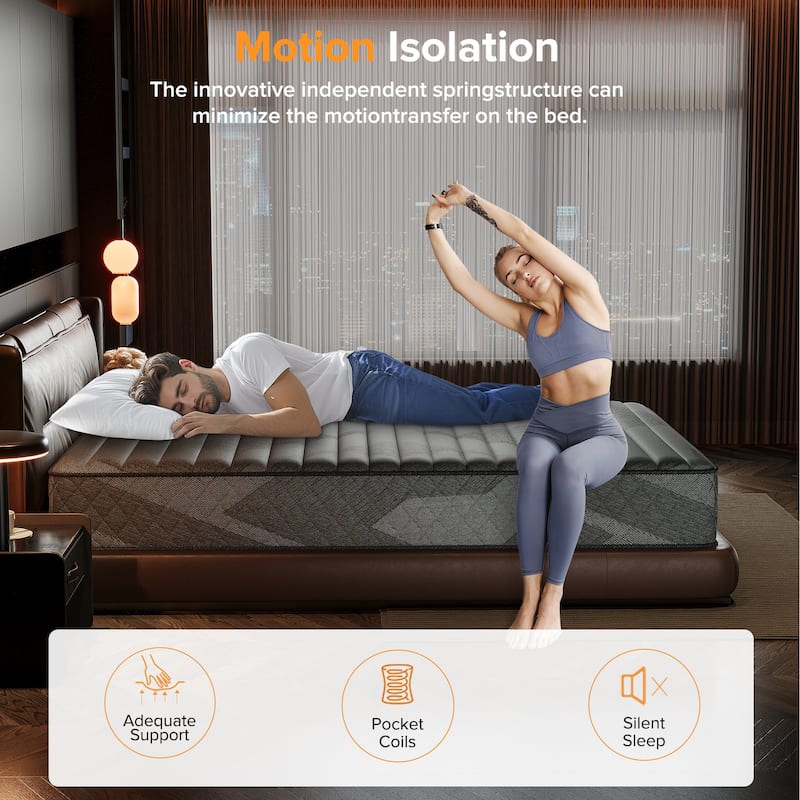 SweDrea Plush Hybrid Memory Foam 8/12 in.Cooling Breathable Mattress with CertiPUR-US, SGS and OEKO-TEX