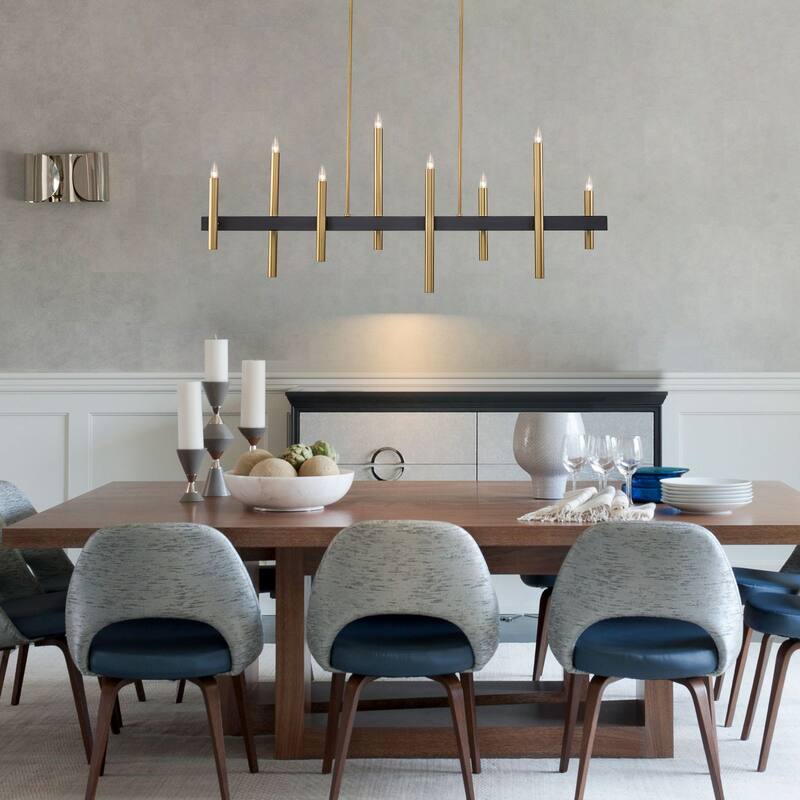 56.7'' 8-Light Linear Chandelier Kitchen Island Pendant