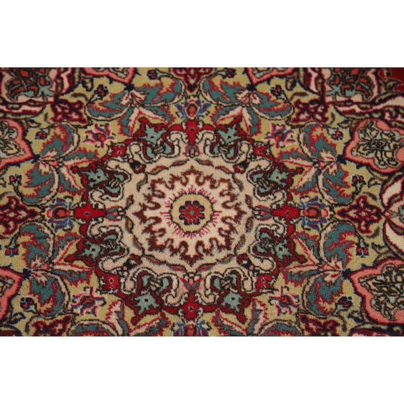 Hand Knotted Oriental 100% Wool Carpet Traditional Floral Red Tabriz Area Rug - 11' 3'' X 8' 1''