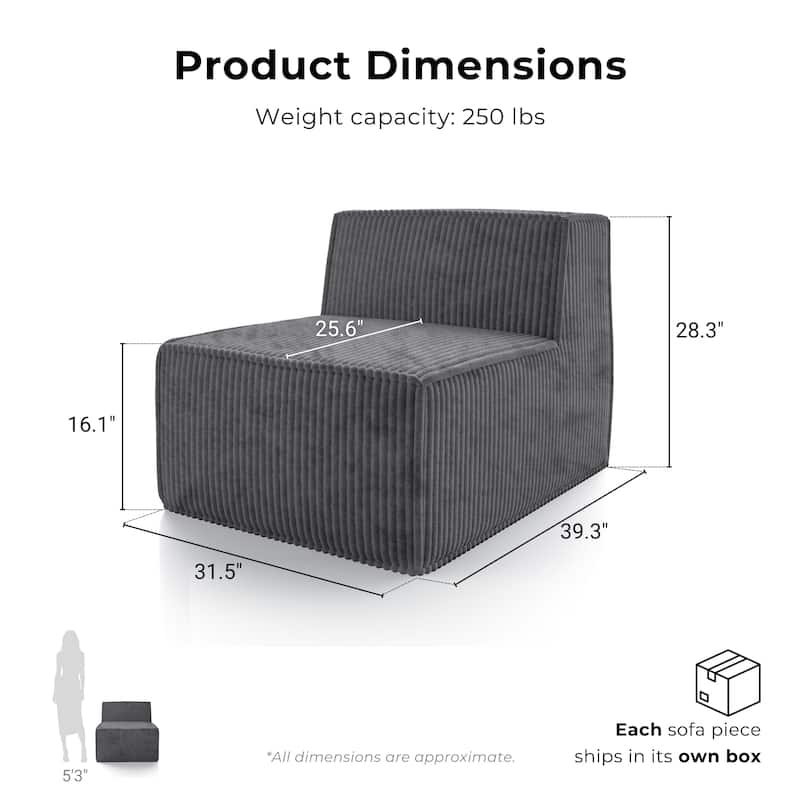 Furniture of America Navir Modern Chenille Foam Modular Sofa Chair