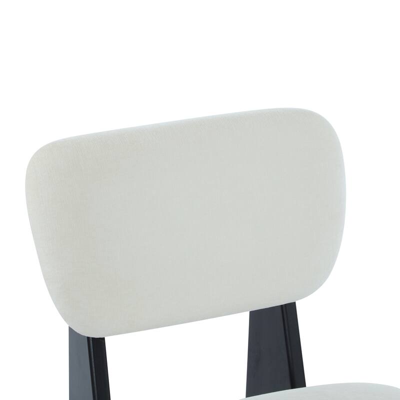 Low Profile Accent Chair Set of 2, Modern Living Room Armless Lounge Chair, Fabric Reading Chair with Wooden Frame