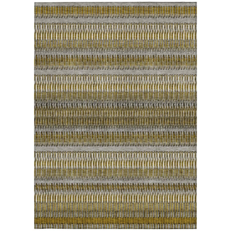 HomeRoots Striped Transitional Rectangle Outdoor Rug