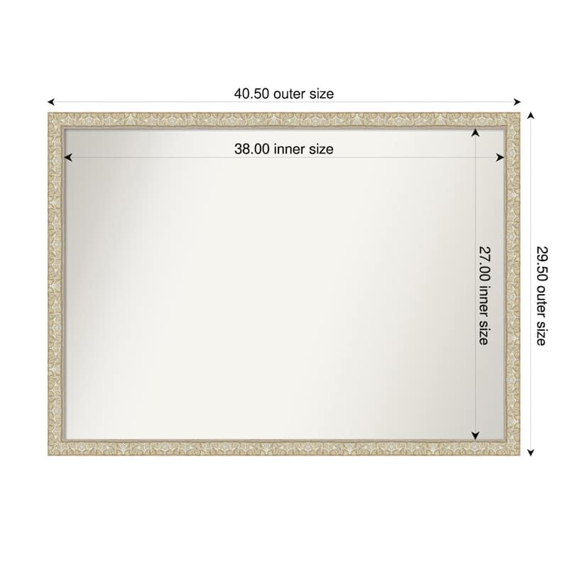 Lila Non-Beveled Wood Framed Wall Mirror - 41 x 30 in - Lila Silver