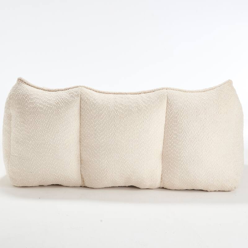 73.2" Chenille Oversized Beanbag Sofa Chair with High-Resilience Foam, Armrests and Handles