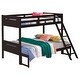 preview thumbnail 11 of 35, Contemporary Twin over Full Bunk Bed with Masculine Style Frame, Angled Ladder, Guardrails and Convertible Design