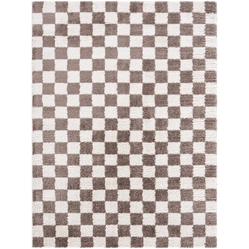 Livabliss Scandinavian Fossay Shag Stripe Washable Area Rug