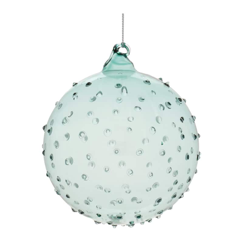 Glass Hobnail Ball Ornaments Set of 12 - 3.75” x 3.75” x 4.25” (L x W x H)