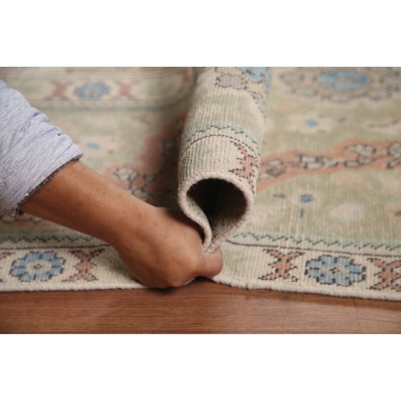 Hand Knotted Oriental 100% Wool Carpet Traditional All-Over Peach Tabriz Area Rug - 12' 8'' X 10' 0''