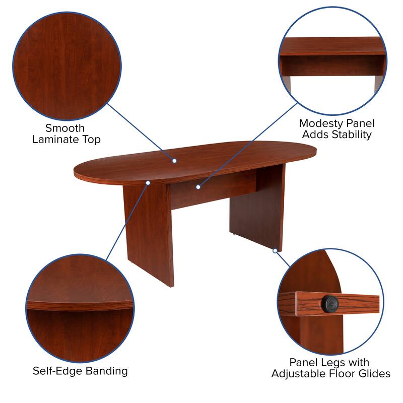 6 Foot (72 inch) Classic Oval Conference Table - Meeting Table