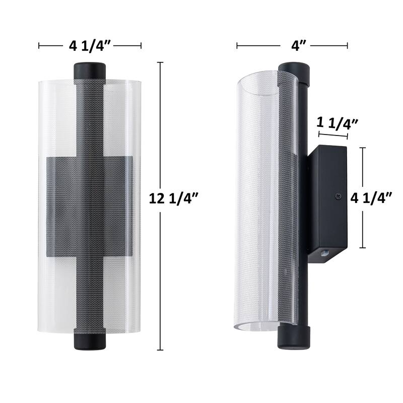 C Cattleya 3CCT Integrated LED Outdoor Wall Sconce with Etched Acrylic Shade