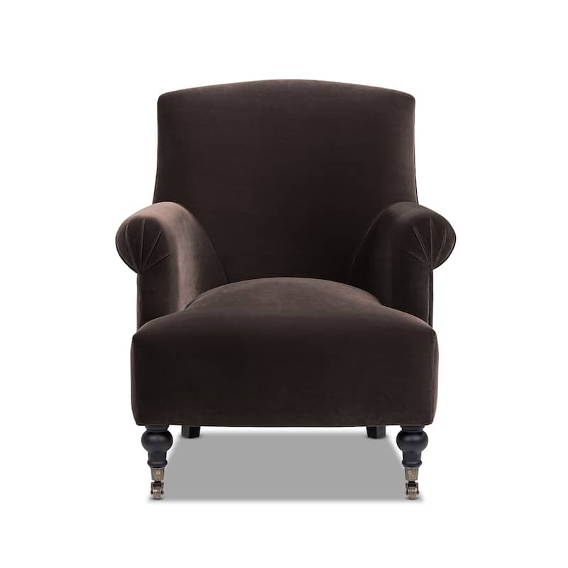 Eloise 30" Transitional Velvet Pleated Sock Arm Accent Chair