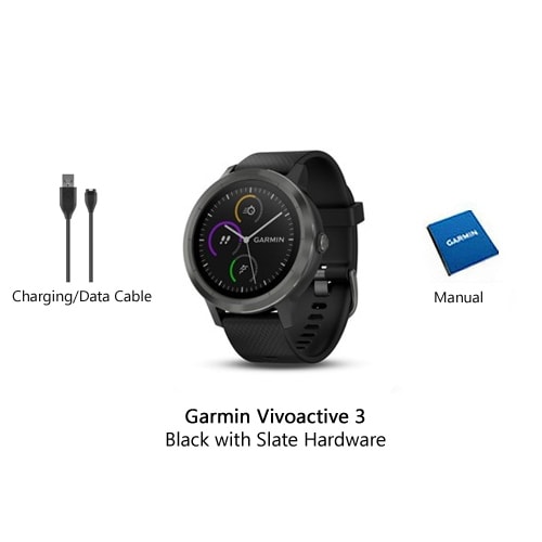 garmin vivoactive 3 slate black smartwatch