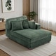 preview thumbnail 122 of 150, 42" W Plush Corduroy Upholstered Chaise Lounge Sleeper for Living